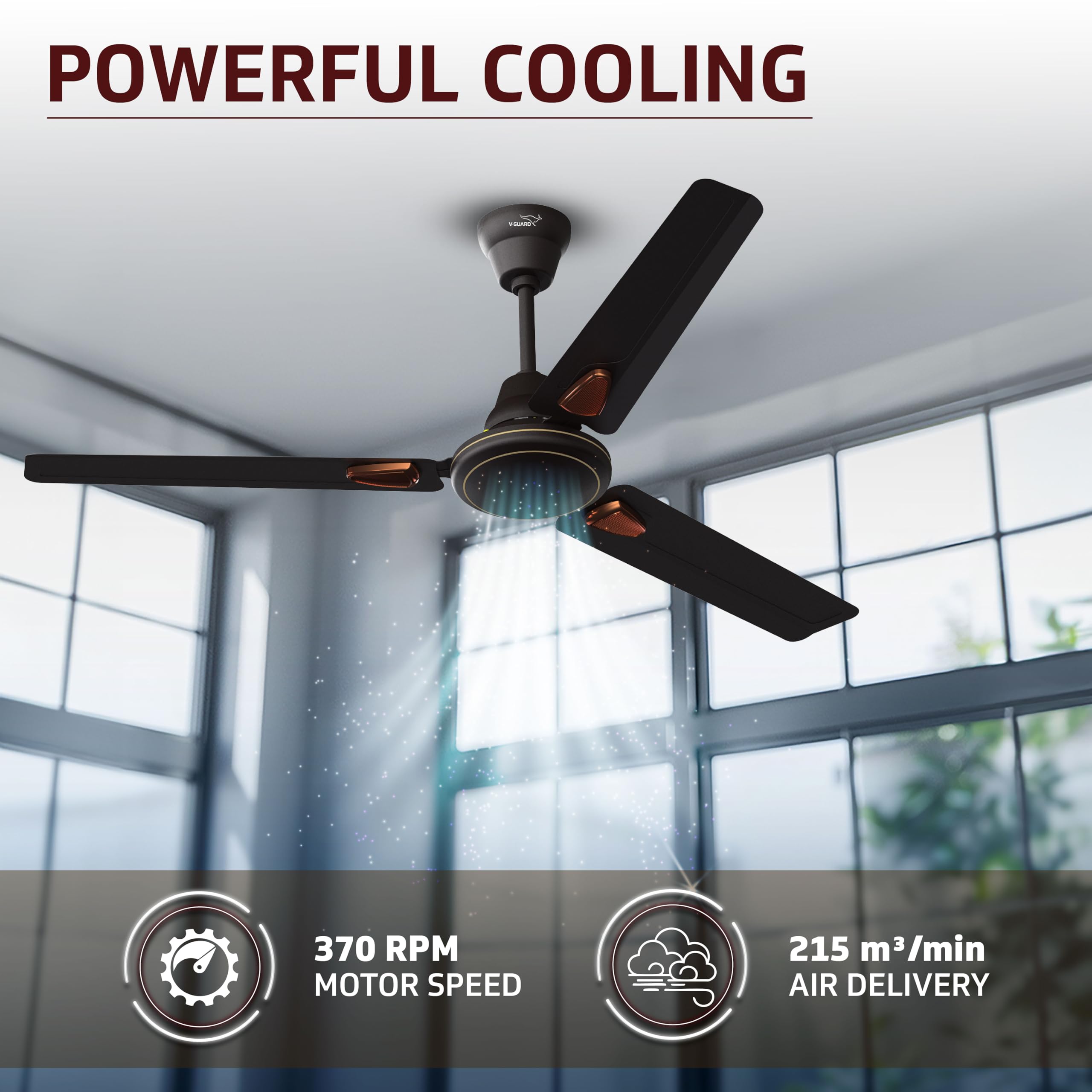 V-Guard Windle Deco Ceiling Fan - Matte Brown -4 V-Guard Windle Deco Ceiling Fan - Matte Brown -4