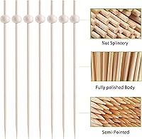 Vista 6 de 200 Piezas Palillos de Cóctel, Palillos de Dientes de 4.7 Pulgadas para Aperitivos, Palillos de Cóctel de Bambú Brochetas para Bebidas, Postres