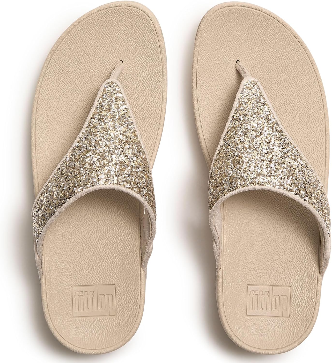 FitFlop womens Lulu Multi-tonal Glitter Toe-post Sandals
