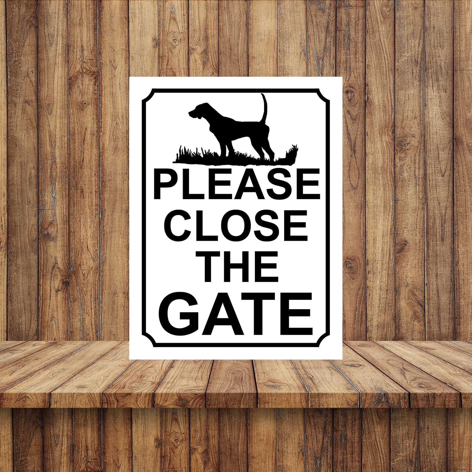 PLEASE CLOSE THE GATE METAL SIGN DOG THEME 200MM X 150MM (13H1) (10" x 8" (267mm x 200mm)), Red & Black - Image 3