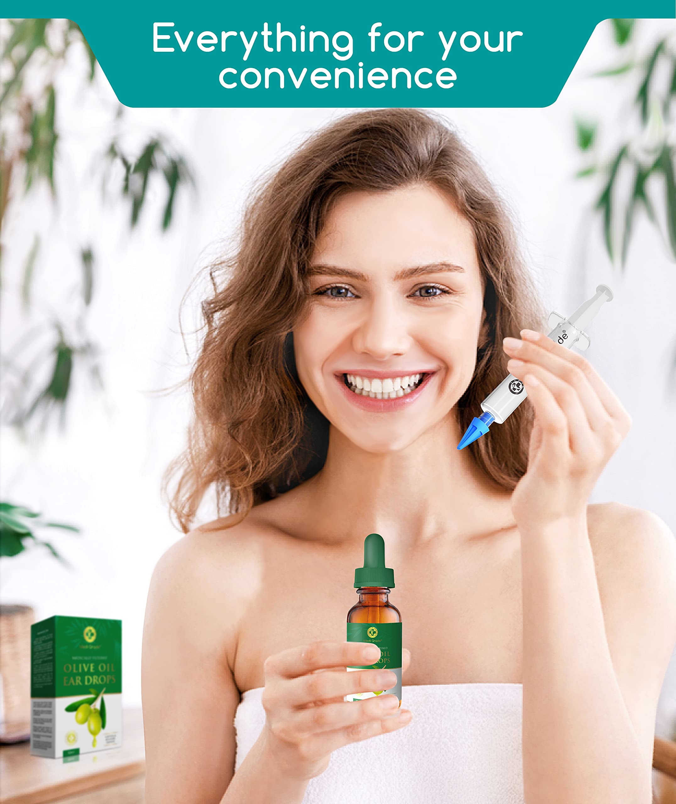 Buy Earwax Remover Syringe Kit by Medi Grade with Olive Oil Ear Drops