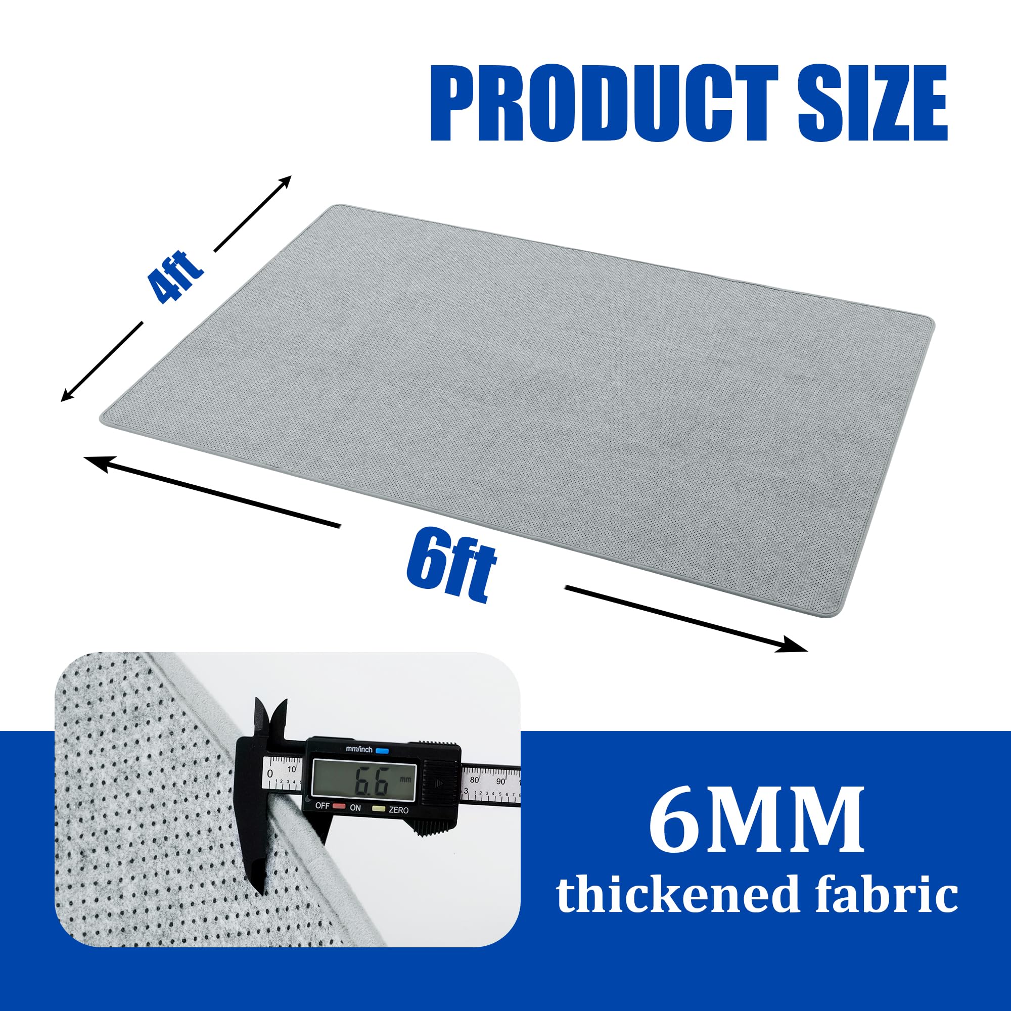 BALAPET Alfombra de tambor de 4 x 6 pies, antideslizante en ambos lados, alfombrilla de piso de tambor insonorizada para batería eléctrica, accesorios de regalo para bateristas (gris)