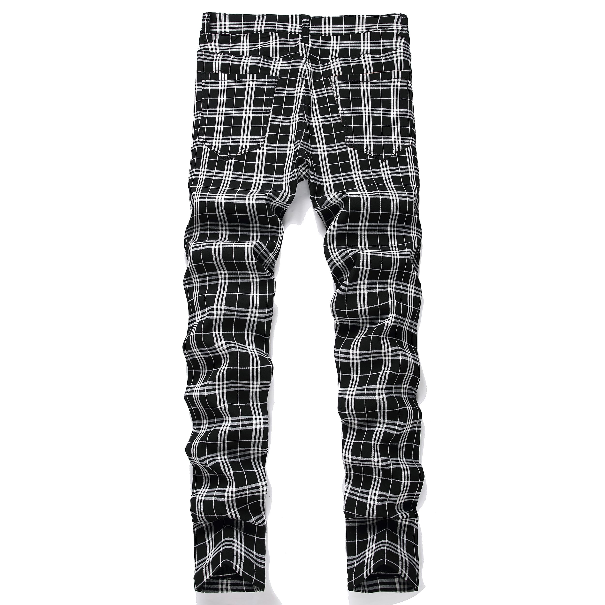 NOVOCCT Plaid Panst Herren-Chinohose, schmale Passform, schmale Passform, lässig, Business, Chinohose