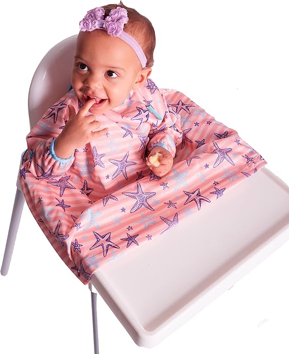 BIBaDO Baby & Toddler Weaning Bib Coverall Attaches to Your Babies