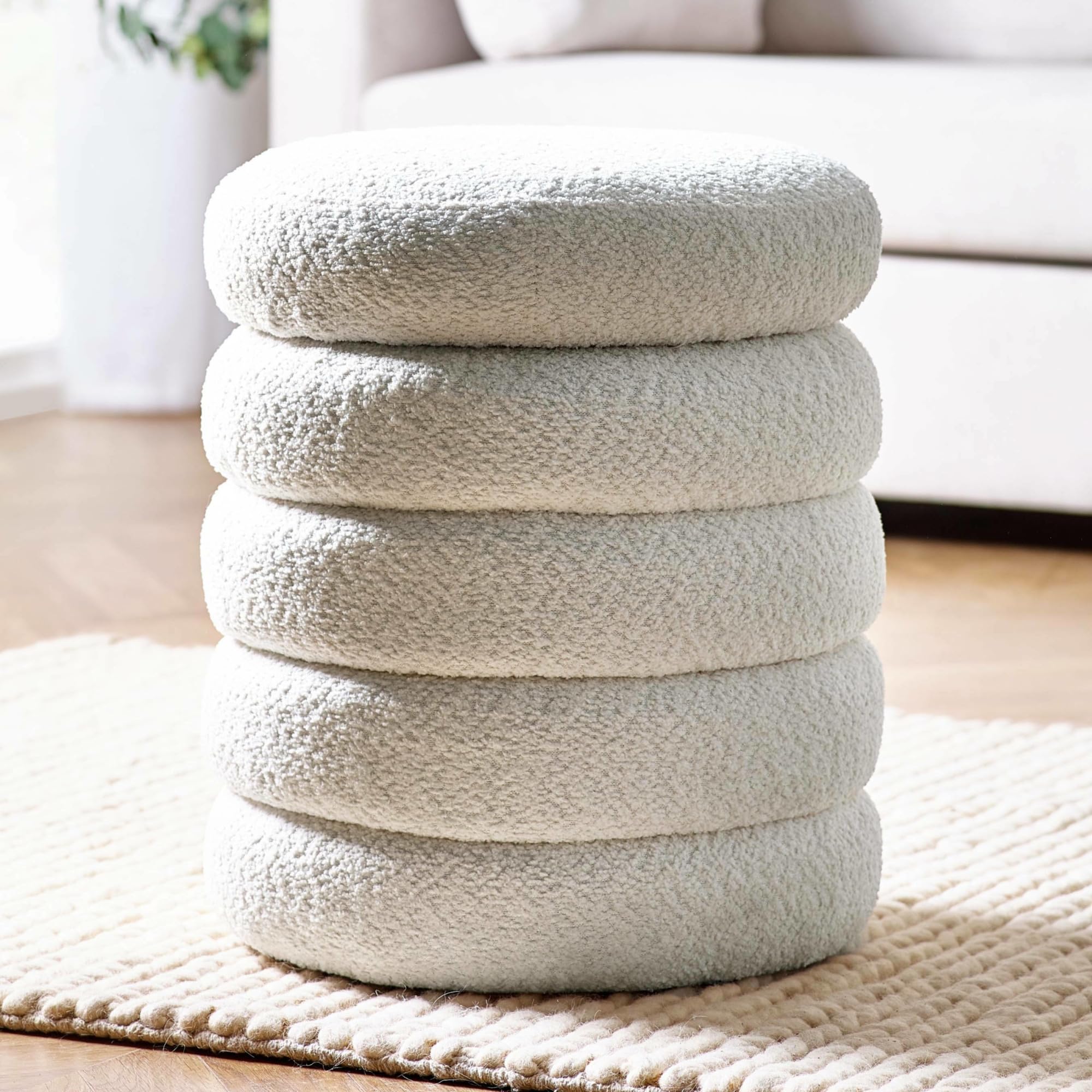 Julian Bowen Hailey Boucle Upholstered Storage Stool