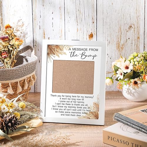 Miniatura 3 de Tatuo Marco de fotos de ultrasonido con mensaje de The Bump Baby Sonogram Marco de fotos de revelación de género regalos para esperar, mamá, papá,