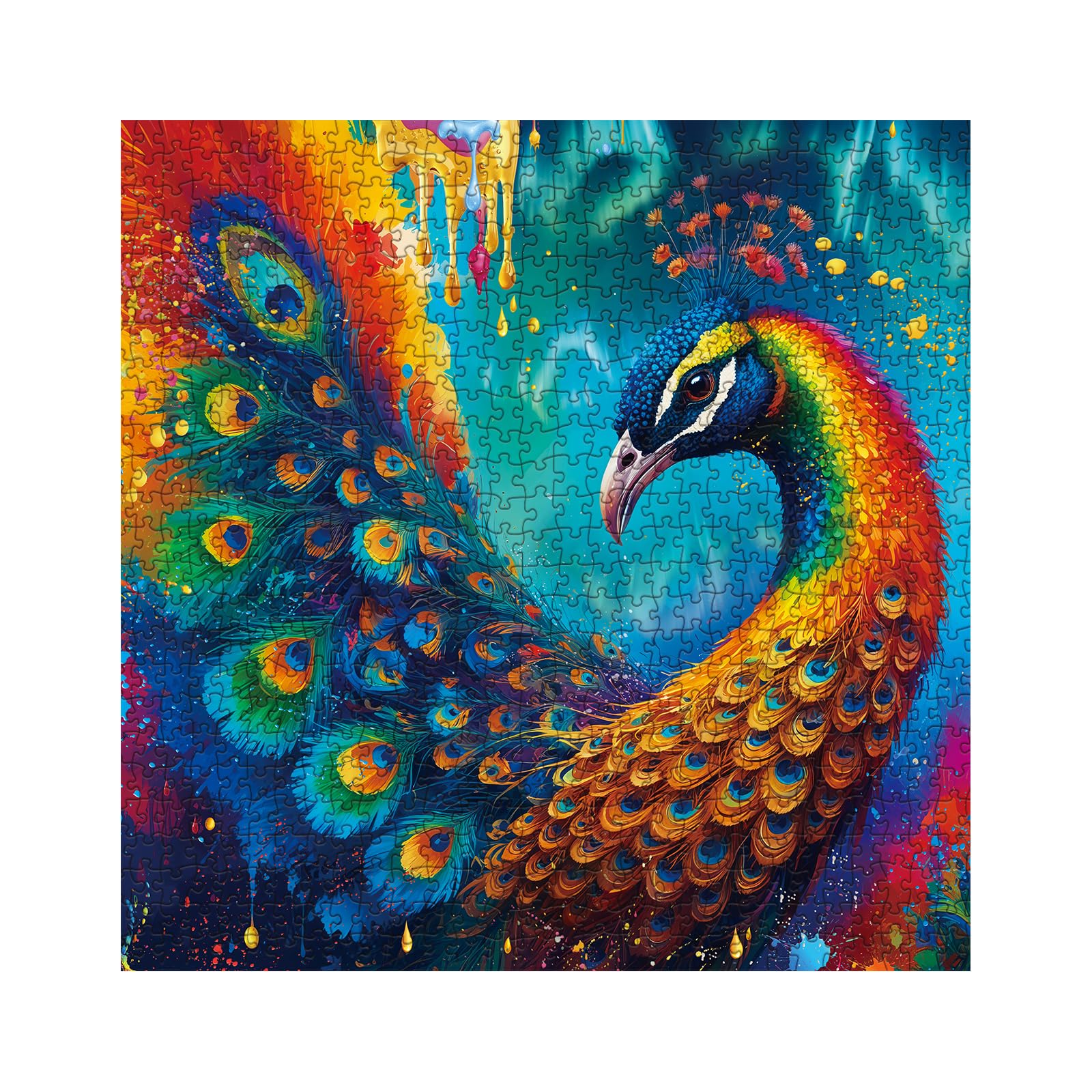 Peacock Puzzle 1000 Piece for Adults, Colorful Peafowl Jigsaw Puzzles Beautiful Bird Art, Funny Rainbow Animal Puzzle As Home Decor - Image 2