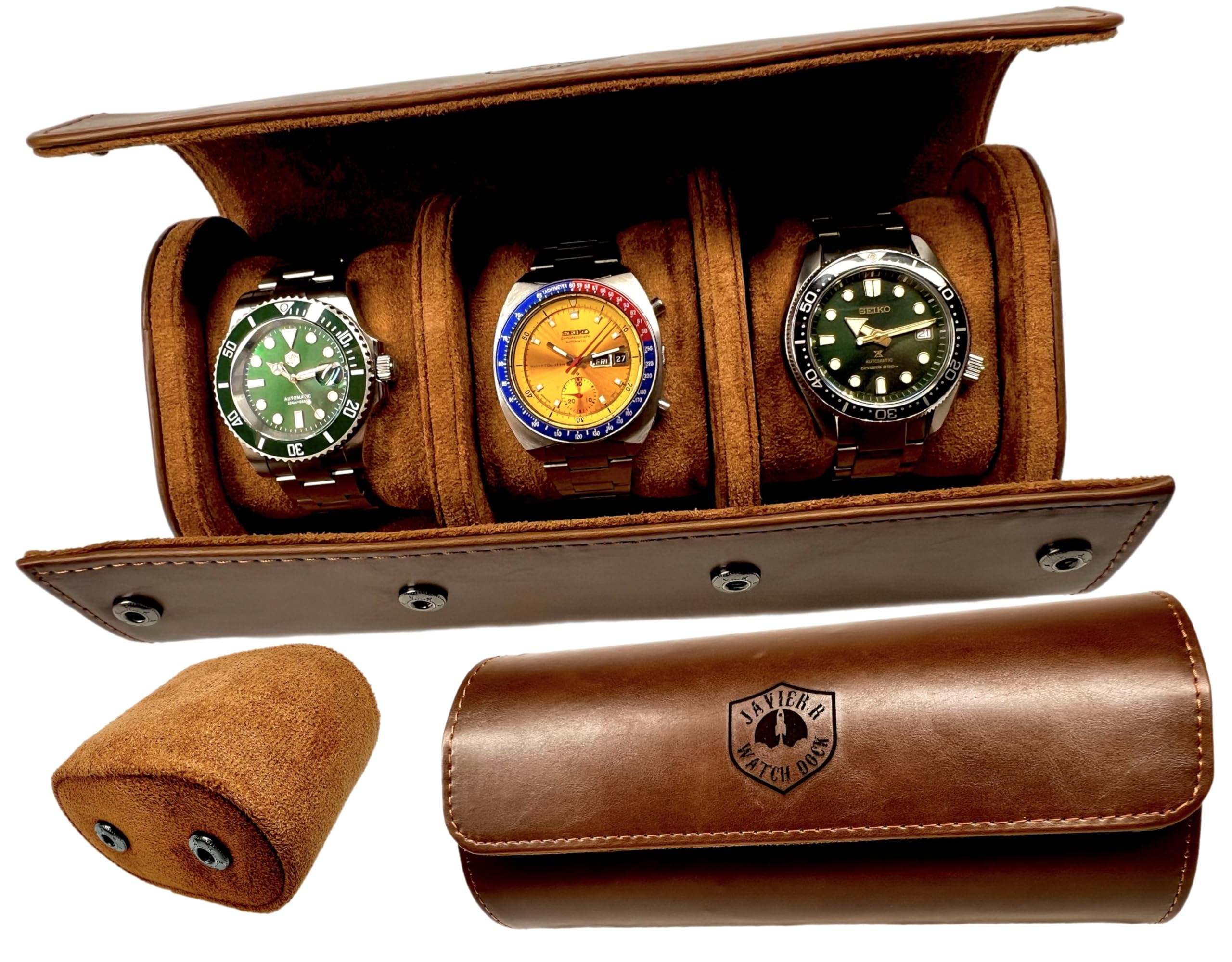 Custodia Per Orologi GLC Straps Rotolo Porta Orologi Pelle Blu