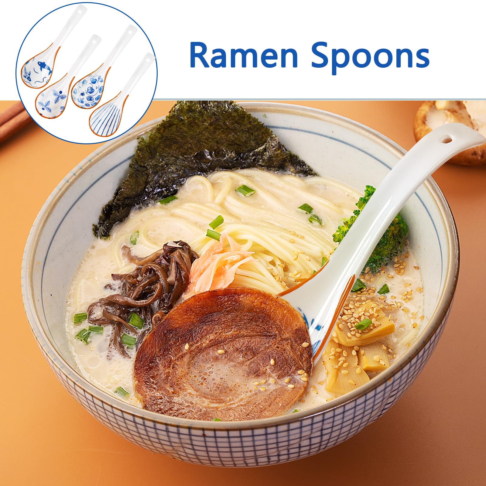 Aziatische Keramische Soeplepels Japans - Soeplepels met