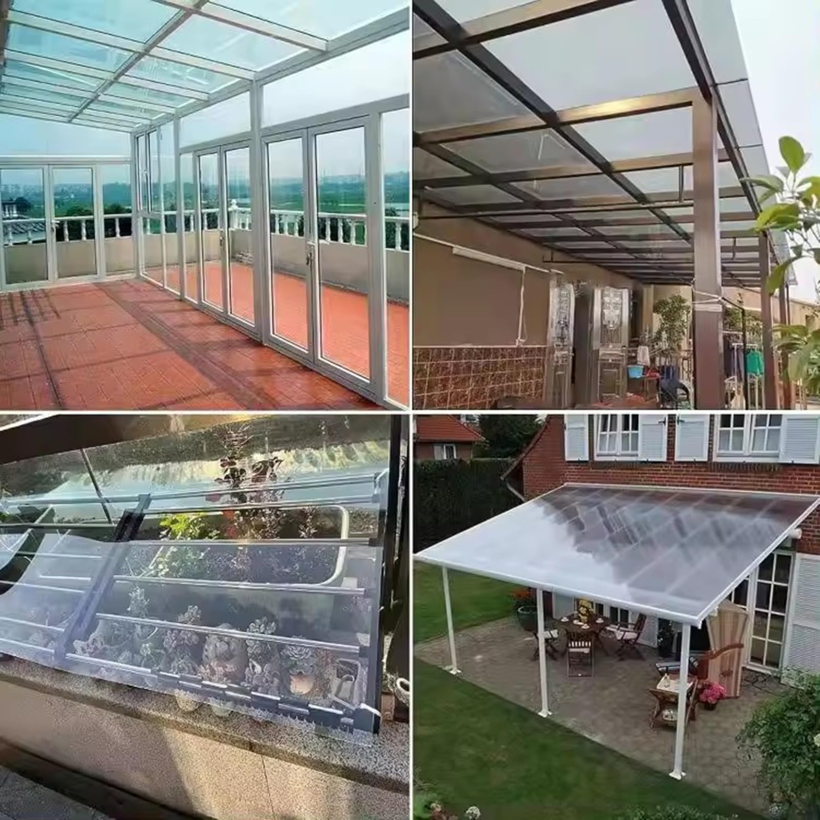 Planchas De Policarbonato Panel Techo Plástico, Protección UV Cubierta Techo Impermeable, for Marquesinas Autobuses Al Aire Libre(Size:5.1x3.3ft)