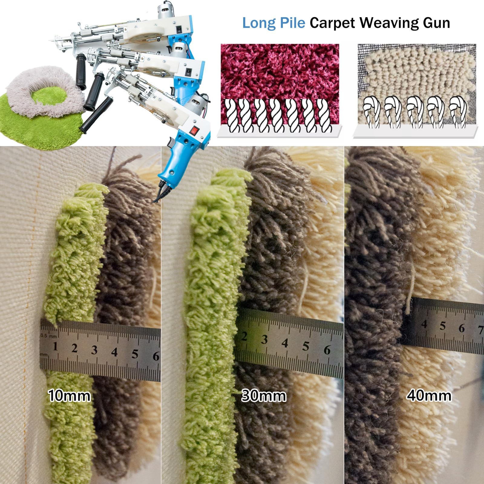 Difference Between Cut Pile Loop Pile Rug Gun Settings The