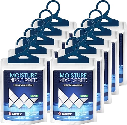 Miniatura 1 de Bolsas absorbentes de humedad carbón activado 7.5 oz212 g  Elimina el exceso de humedad en el aire y el olor  Deshumidificador desecante para