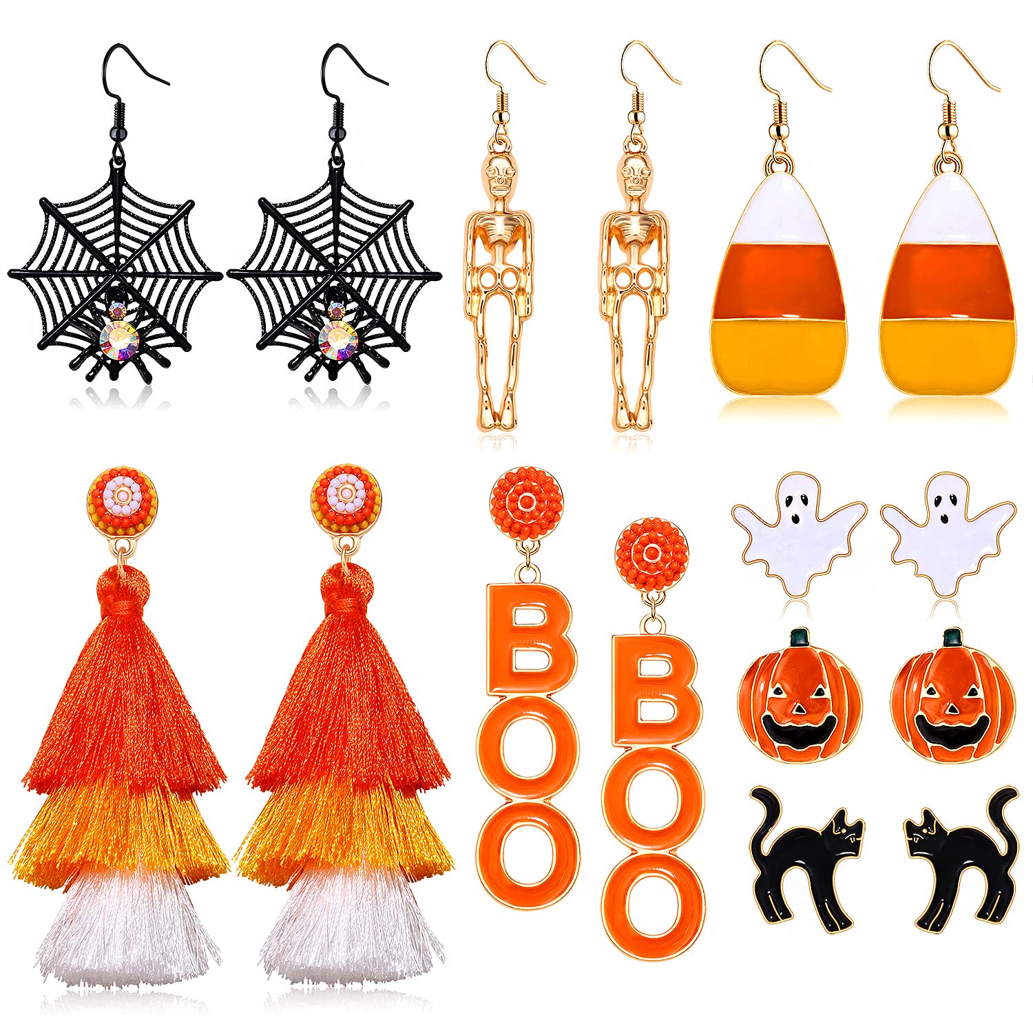 Lot De 12 Paires De Boucles D'Oreilles À Tige En Plastique Pour Oreilles Sensibles, Étoile Et