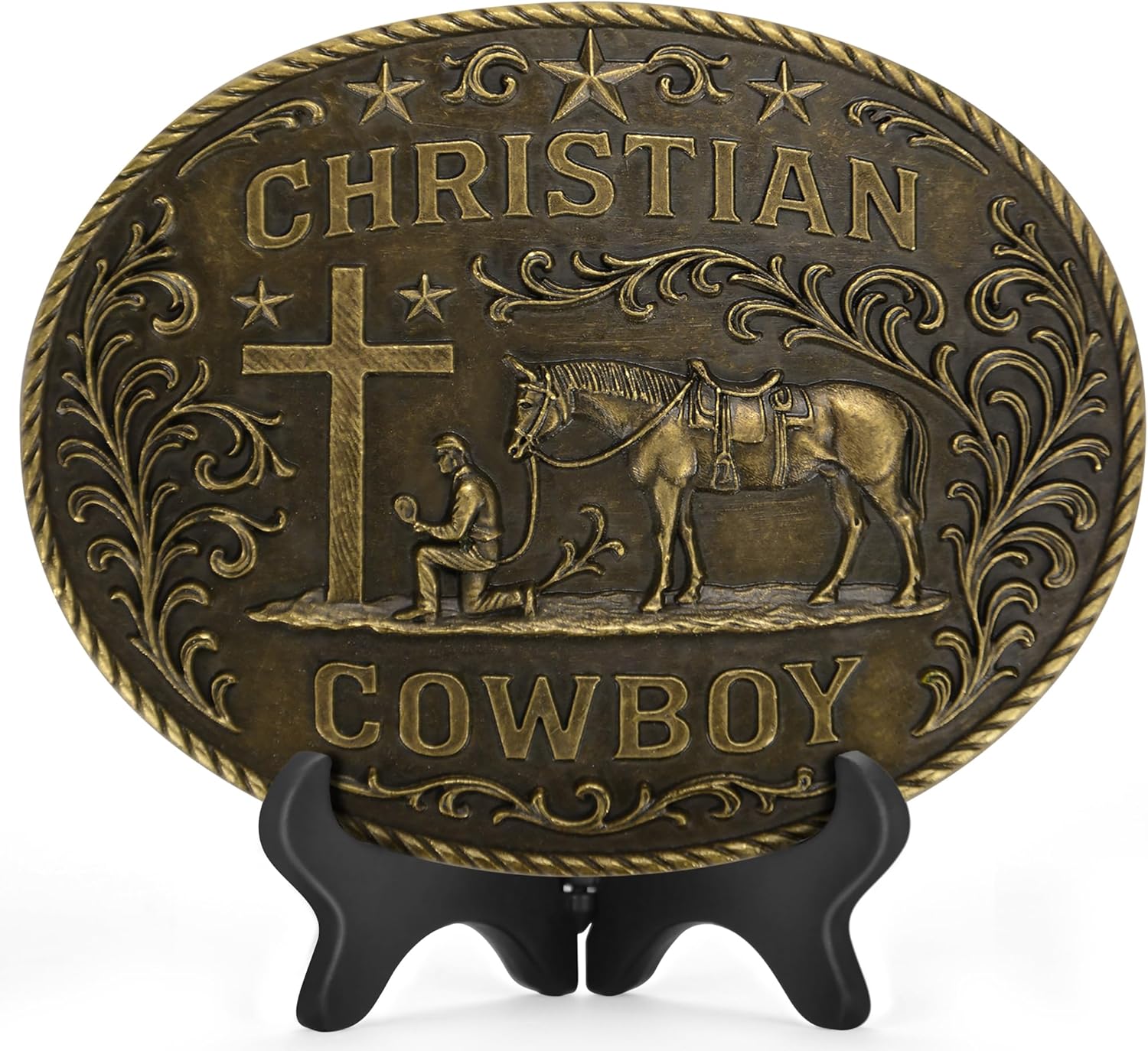 Superkred Western Cowboy Belt Buckle for Women - Turquoise Cowboy Horse Belts Buckle for Woman Man, Silver Belt Buckles