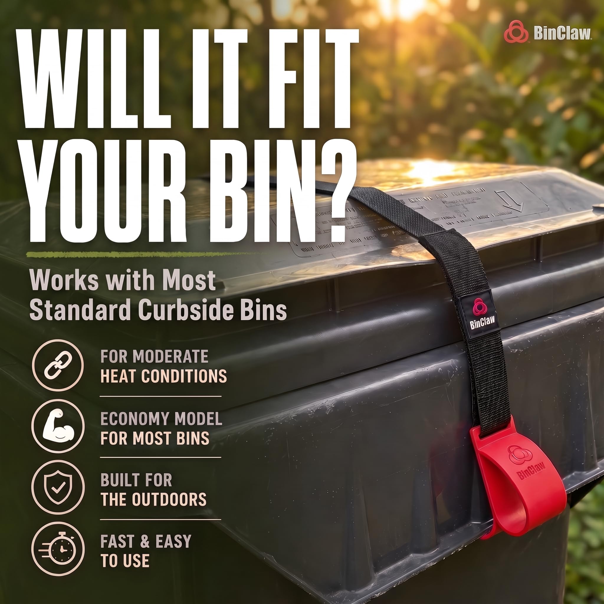 Trash Can Lock Strap - Keep Raccoons Out! -5