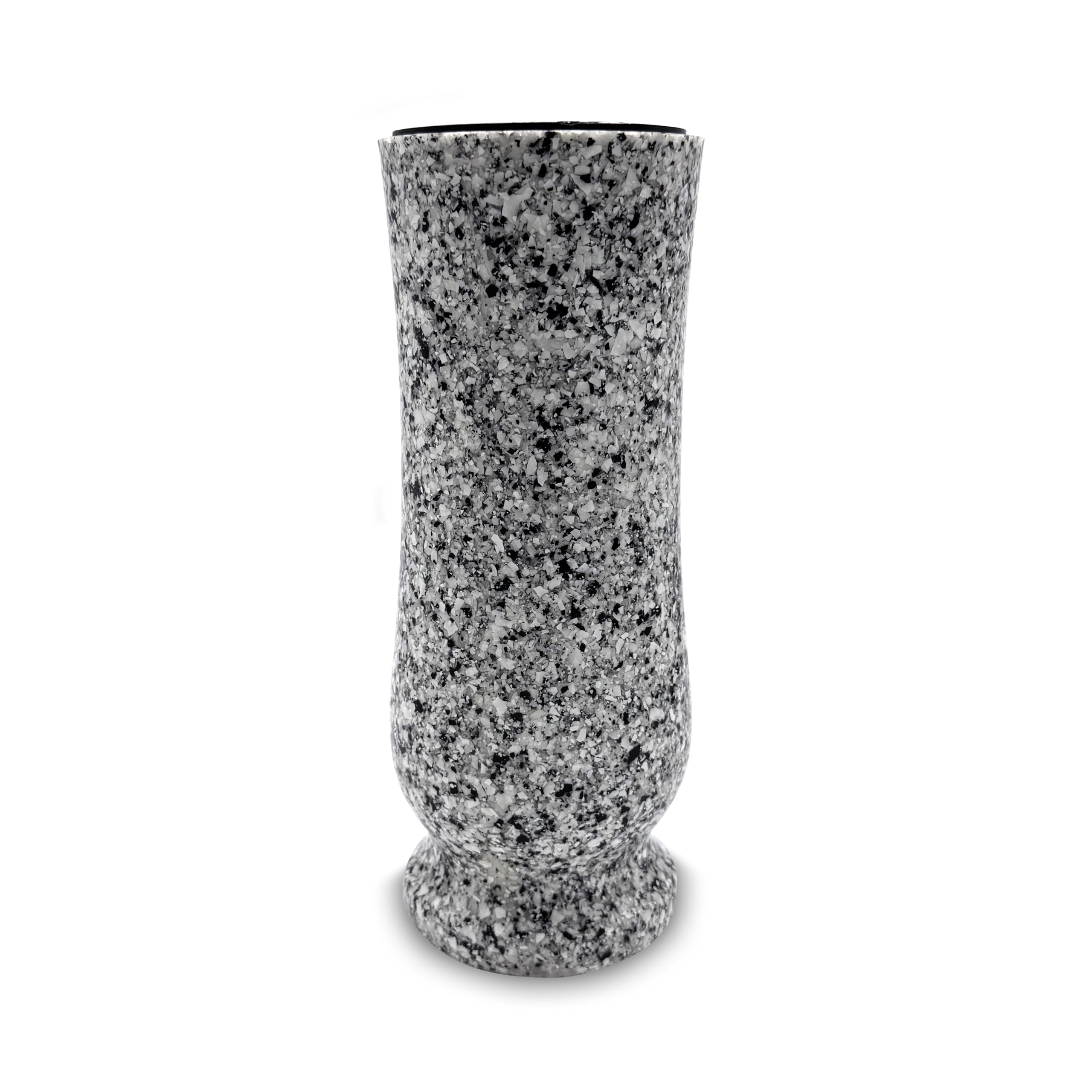 Vase funéraire résine noir 20 cm pour fleurir les sépultures à la Toussaint et en hiver