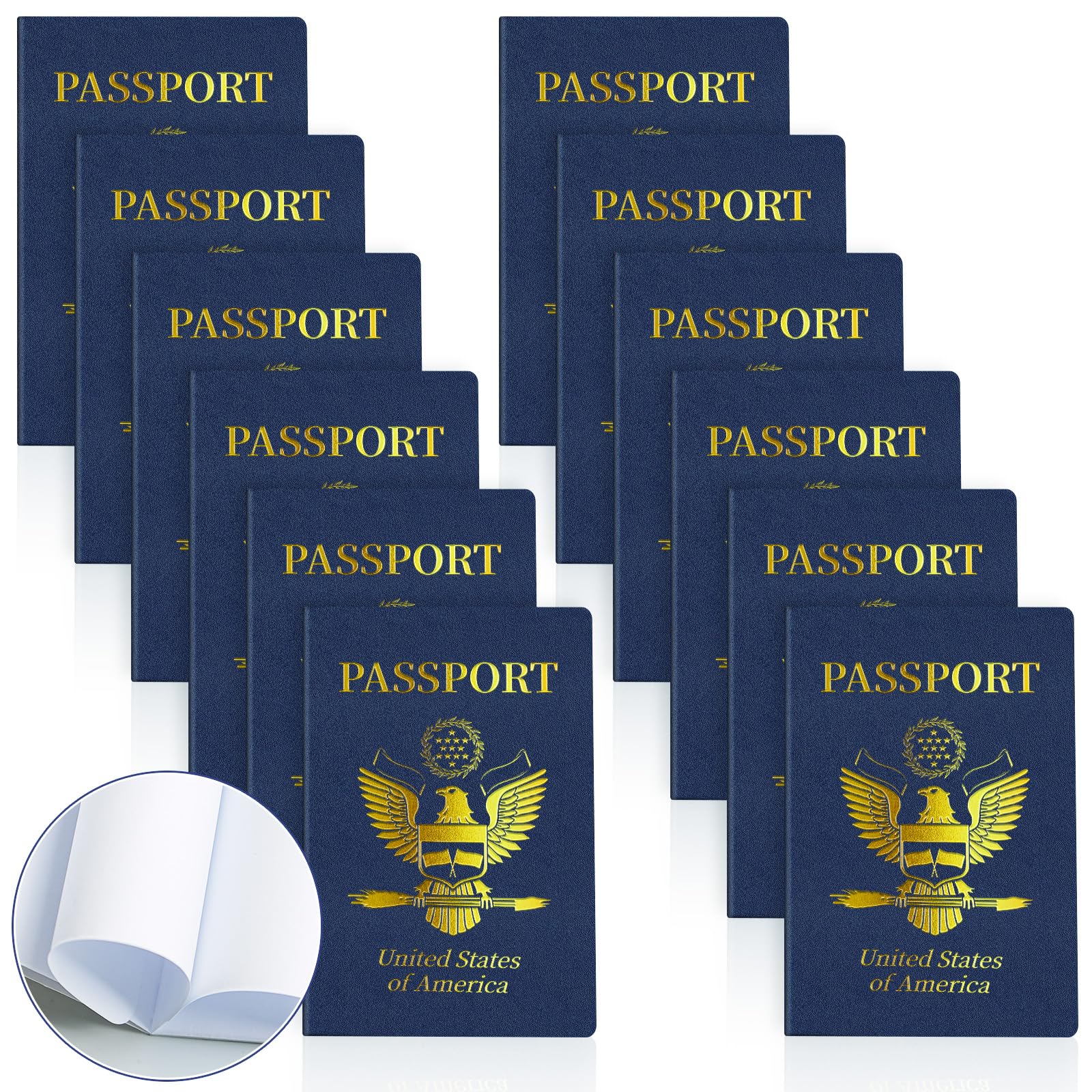 12 Pcs Blank Passport Notebook Fake Passport Books for Kids Travel Journal 4 x 5.5Inch Blank Passport Notebook World Travel Pretend Activity Classroom School Projects Theme Party Favors