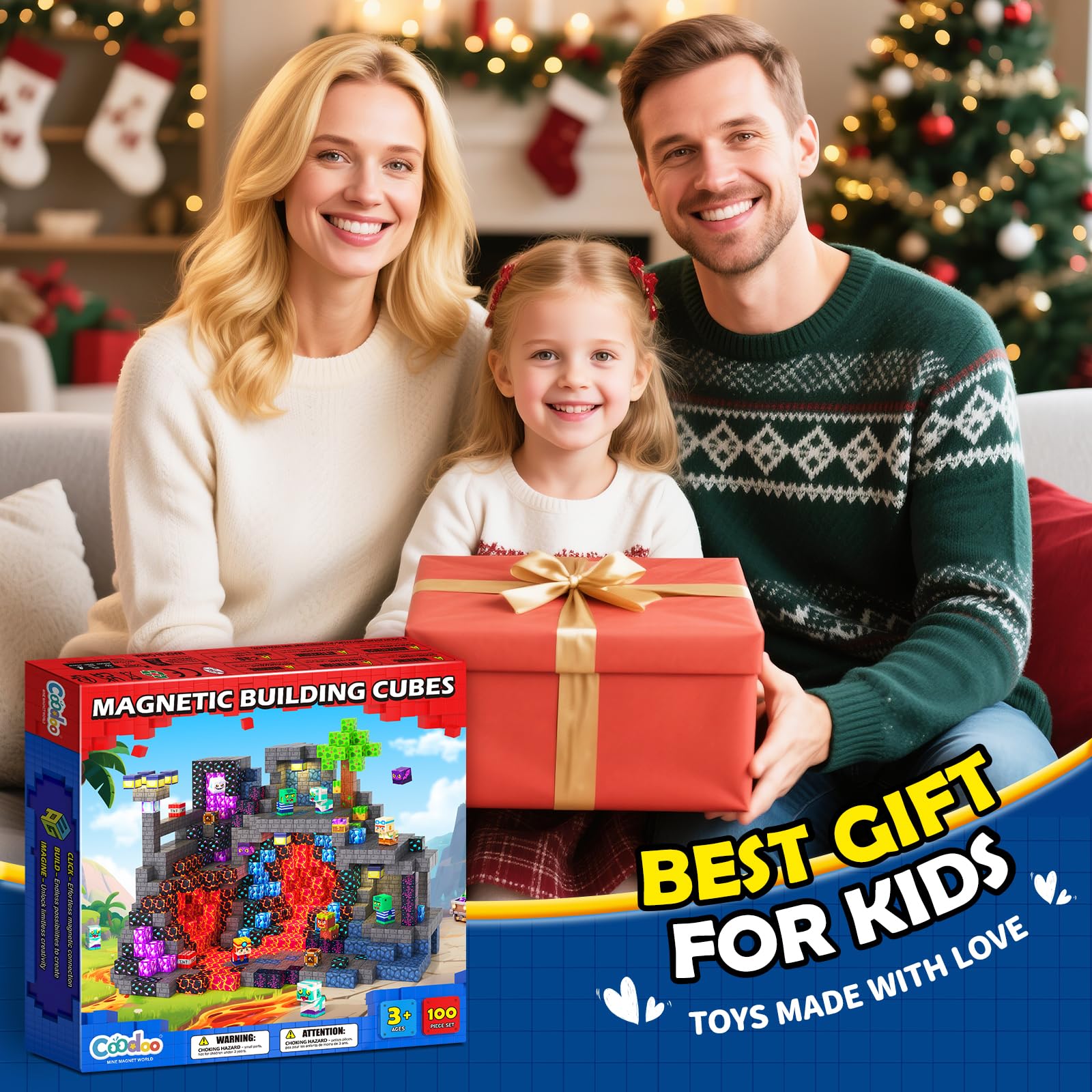 Coodoo Blocs magnétiques Mine Magnet World pour enfants, blocs de construction magnétiques STEM jouets d'extérieur pour garçons et filles de 3 à 5 ans, 5 à 7 ans, 4 à 8 ans, jeux sensoriels pour