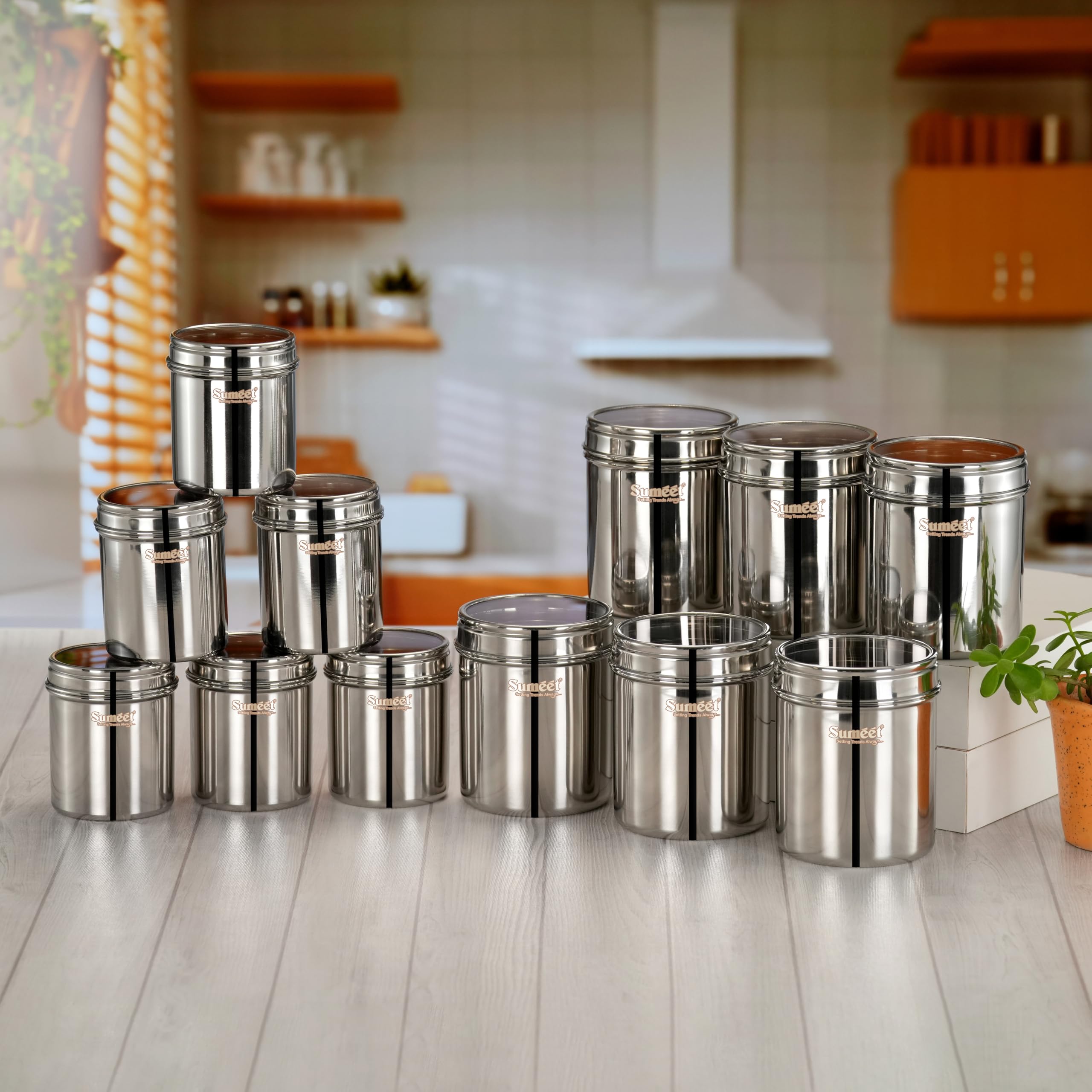 Sumeet Stainless Steel Containers - Set of 2 -10 Sumeet Stainless Steel Containers - Set of 2 -10