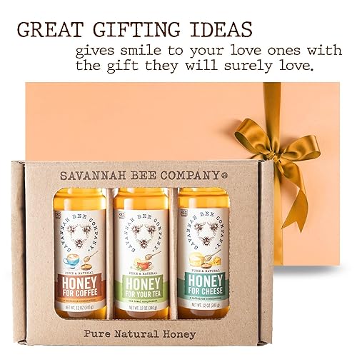 Miniatura 4 de Savannah Bee - Juego de regalo de miel para todos los días, miel para la parrilla, miel para el té, miel para queso, miel 100% pura y natural,