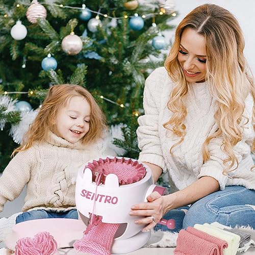 Miniatura 5 de Máquina de tejer, 22 Agujas Inteligente Tejer Ronda Telar, Tabla de Tejer Rotación Doble Tejer Máquina de Telar para Adultos o Niños, Tejer Telar