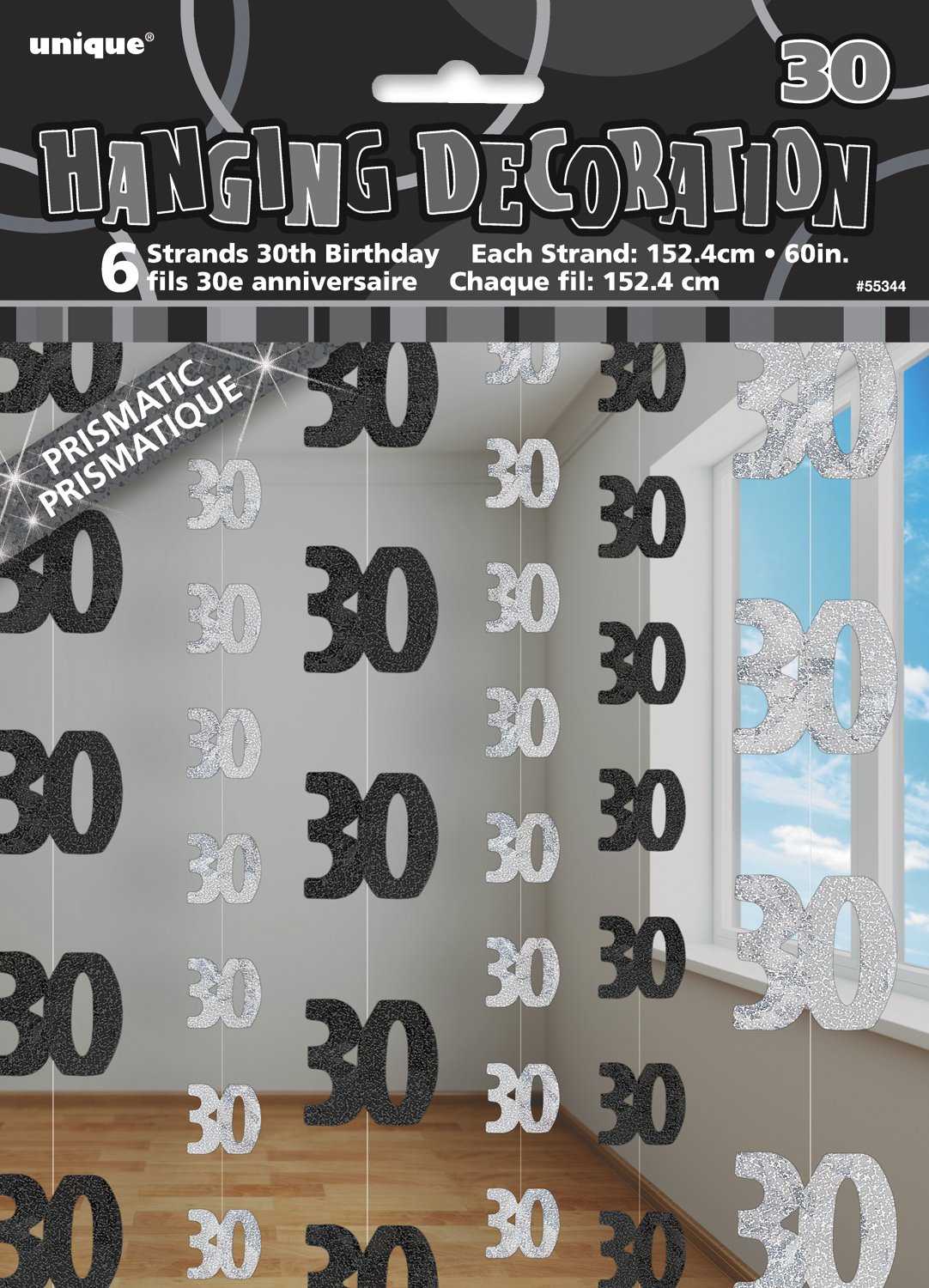 Unique Party 92068 - 9ft Foil Glitz Pink Happy 80th Birthday Banner — view 65