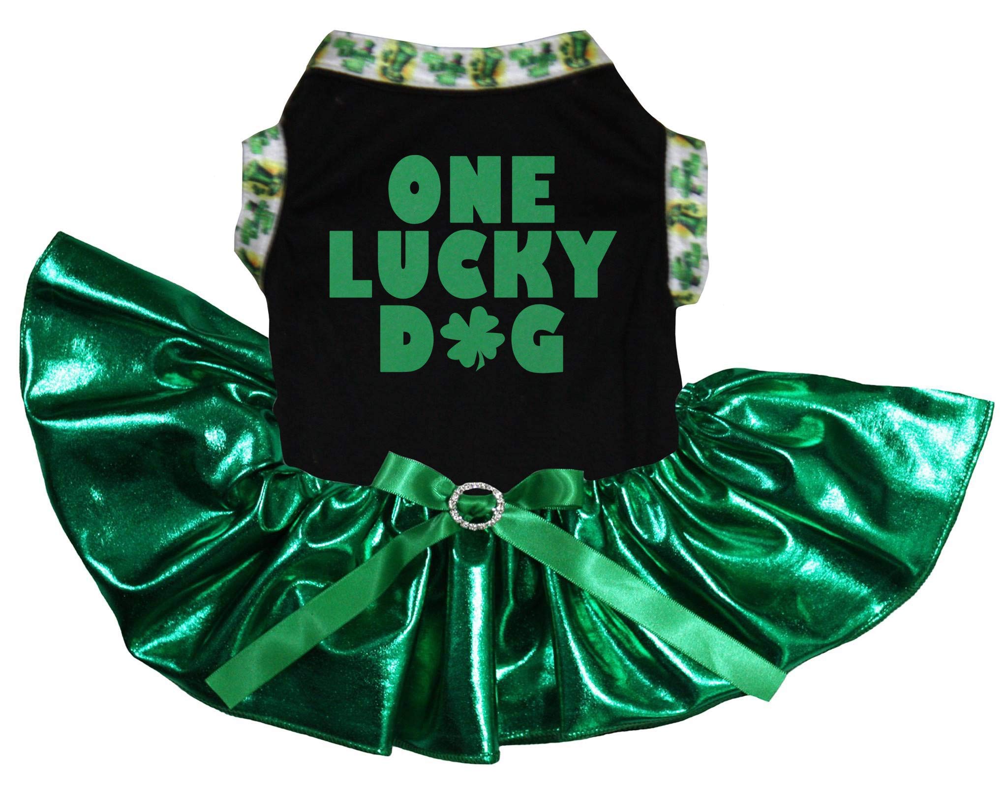Robe pour chien XL Lucky Dog bicolore noir vert vêtement canin