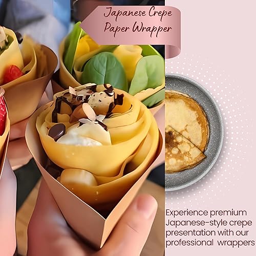 Miniatura 9 de Envoltura de crepé japonesa blanca (para crepas estilo japonés) - 2000 piezas, 18 por envoltura de crepé