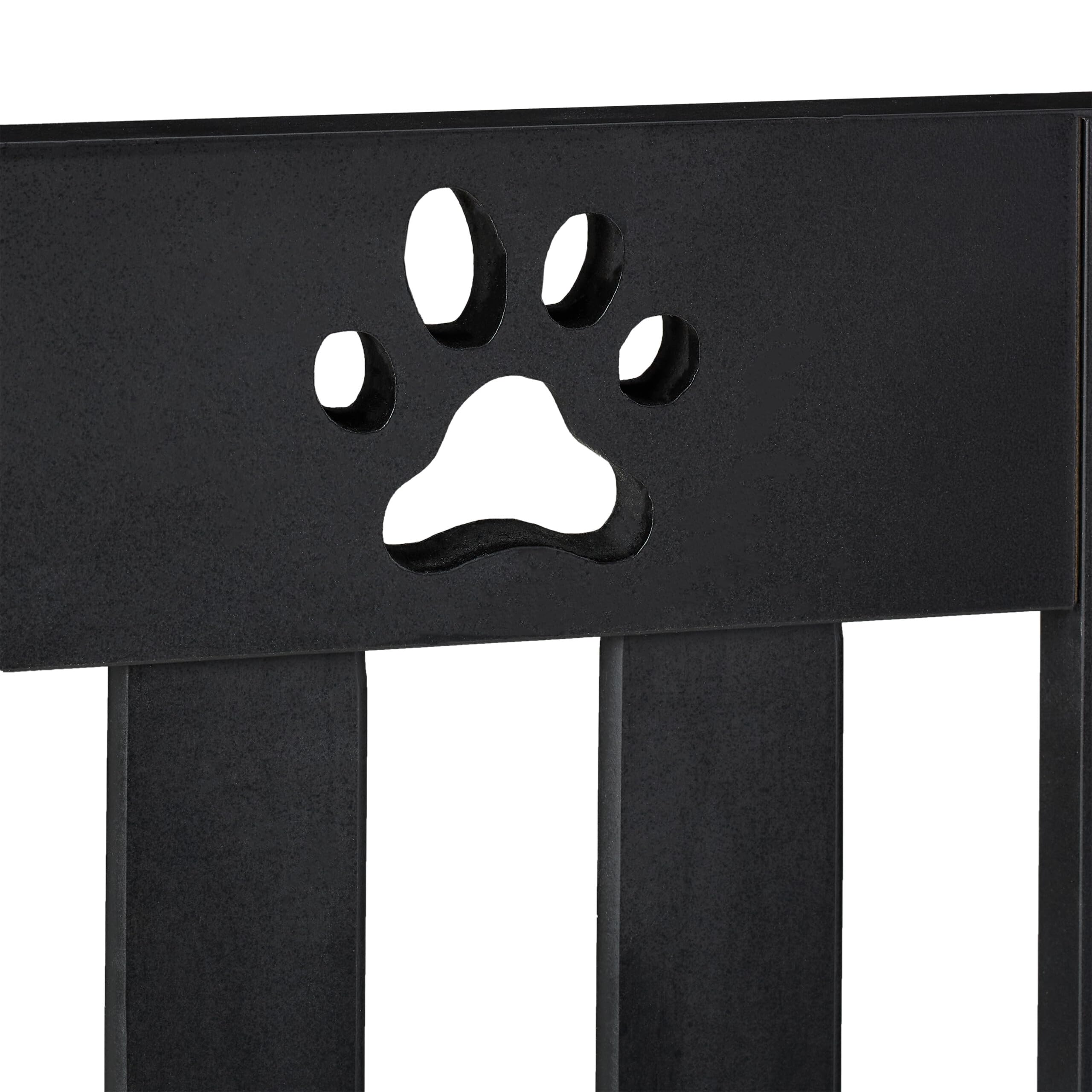 Relaxdays Cancelletto di Sicurezza per Cani e Gatti, Barriera Autoportante, Recinzione per Scale, 60 x 153 cm, Nero