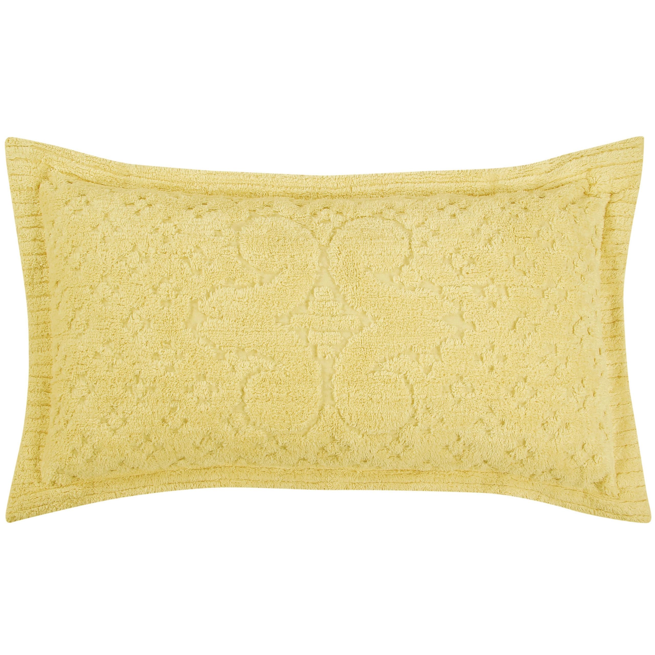 Better Trends Yellow King Sham 100% Cotton Chenille Bedspread Sham, Soft and Cozy Tufted Tumble Dry (20x36 King Sham) Ashton Collection
