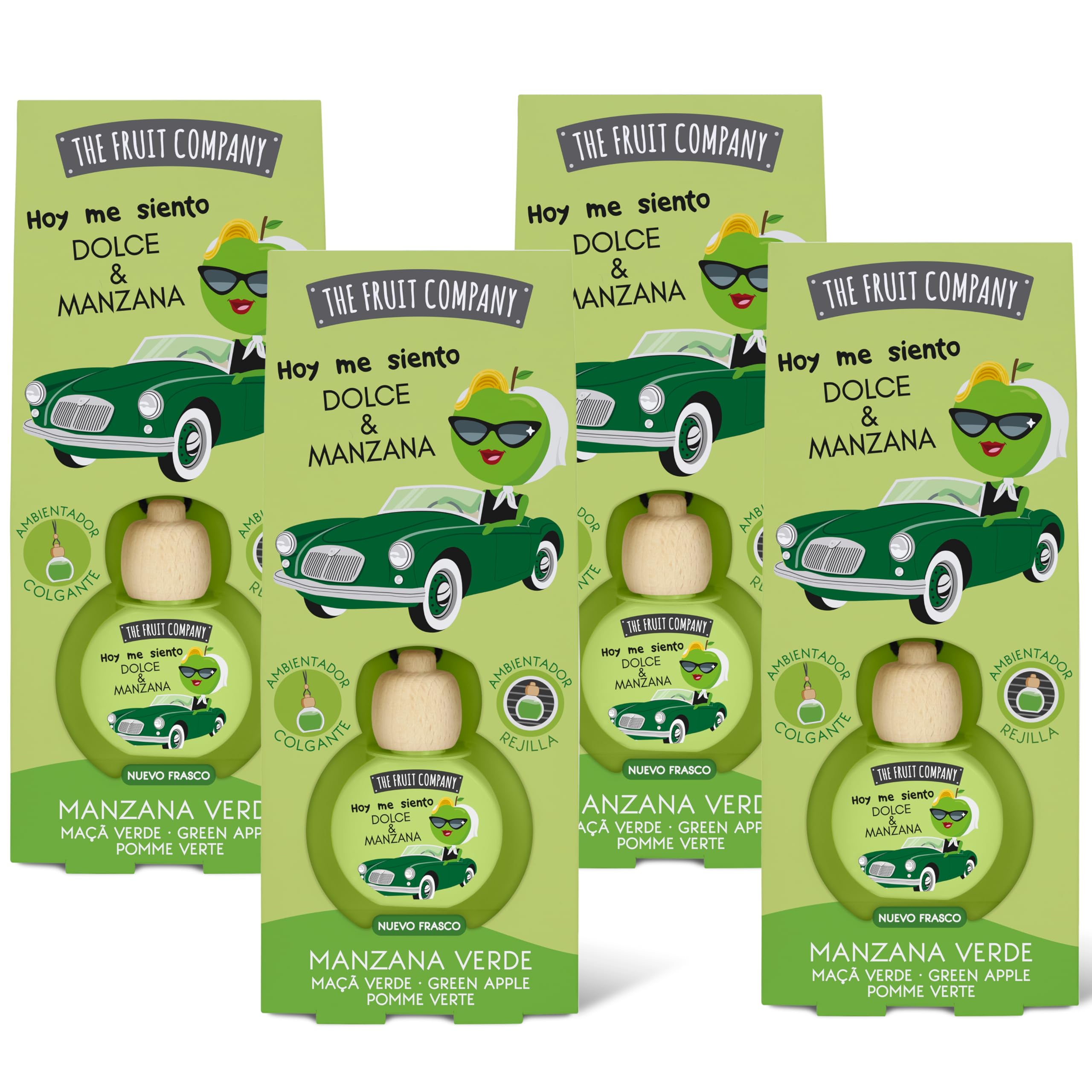 The Fruit Company - Ambientador de coche con Absorbe olores, aroma frutal MELÓN, Pack de 4 unidades — view 10