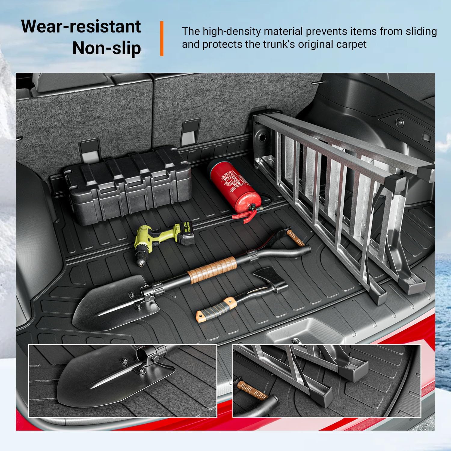 powoq Trunk Mat Compatible with 2025 2026 Subaru Forester Cargo Liner TPE Trunk Liner All Weather Protection Cargo Mat Replacement for 2025 2026 Subaru Forester Accessories (Trunk Mat) - Image 4