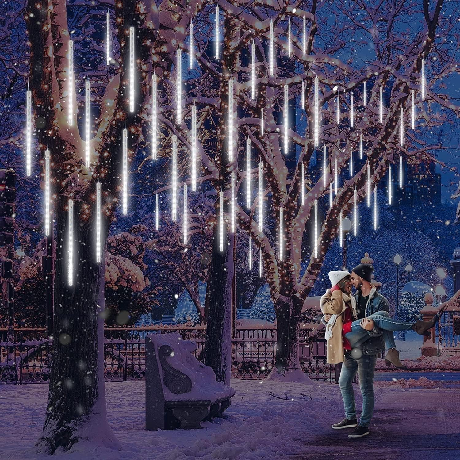 Luci Solari Meteoros A Pioggia Per Esterni - 8 Tubi 240 LED, IP65, Impermeabili, Per Natale E Feste - Foto 11