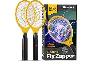 Portable Fly Zapper Battery Operated [Set of 2] - Powerfull 1500 Volt Instant Fly Swatter