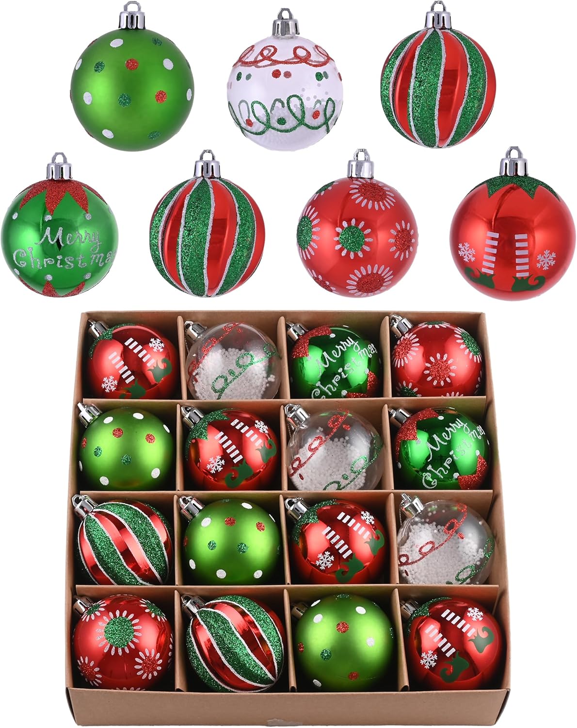 Valery Madelyn Christmas Ornaments for Christmas Tree Decorations, 16ct Christmas Ornaments By Bulk