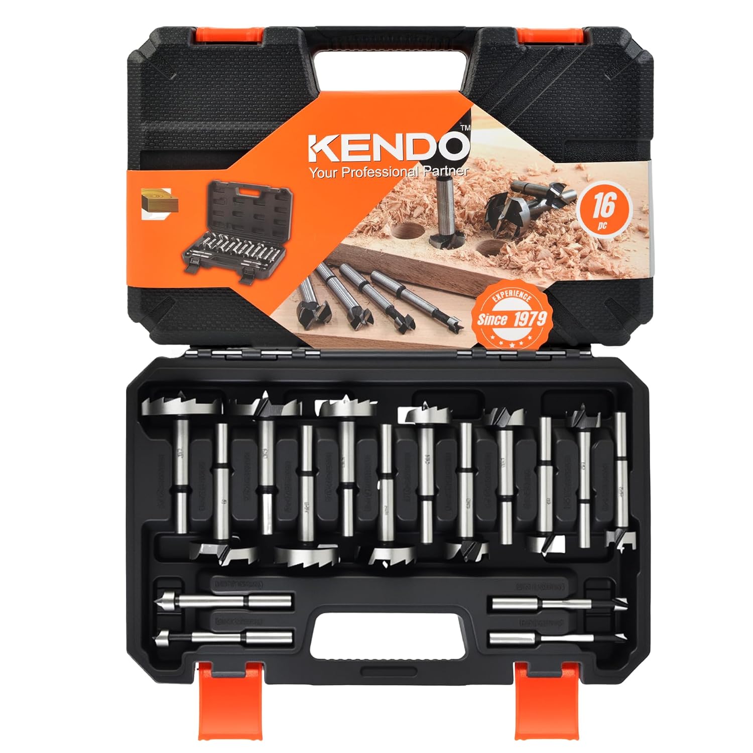 KENDO 16 Piece Forstner Bit Set