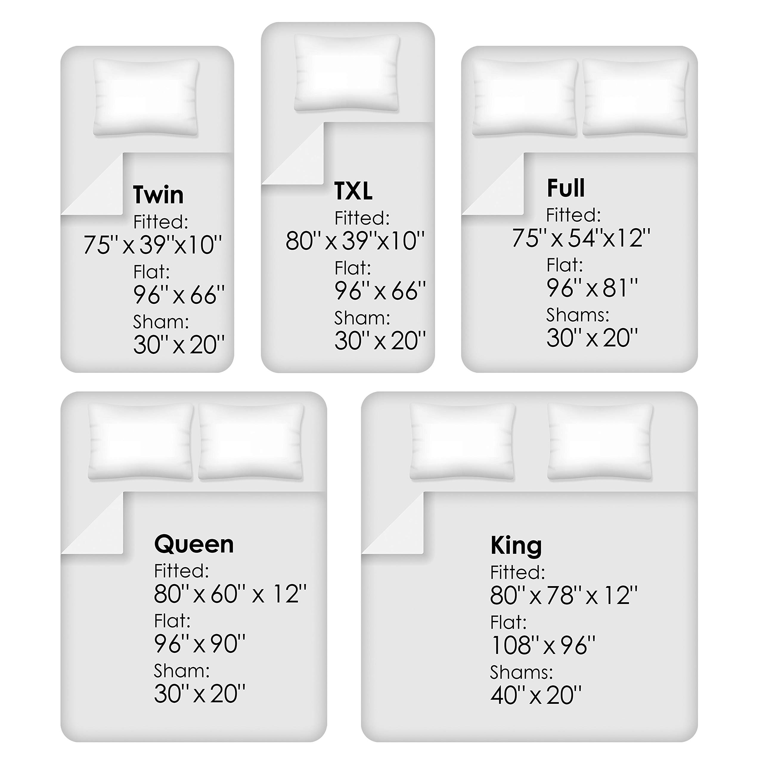 Lavish Home 1200 4-Piece Sheet Set, Queen, Chocolate