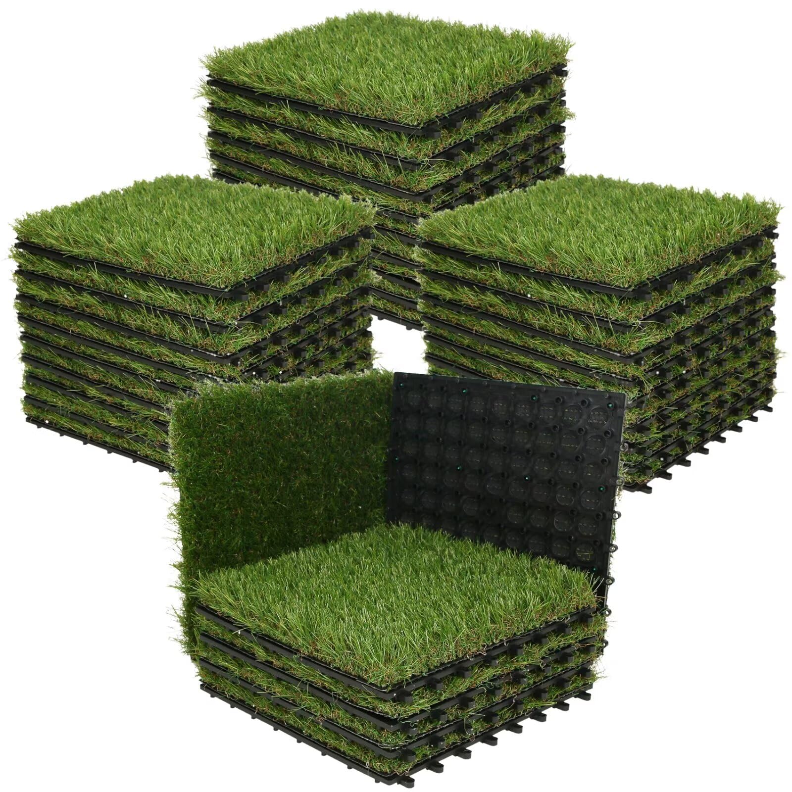 Dalles de gazon artificiel XLX TURF pour créer un coin de verdure propre sur la terrasse