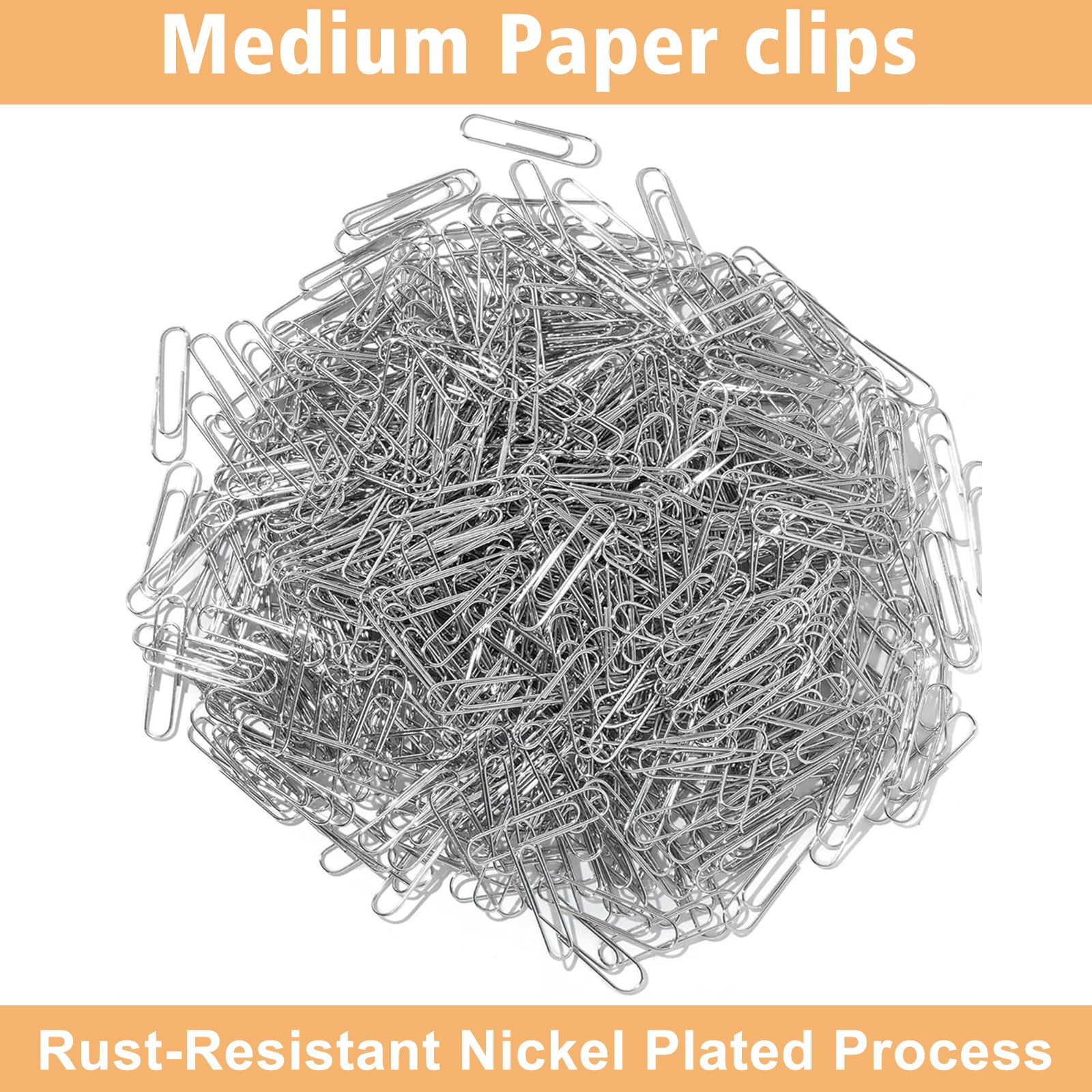 Medium Paper Clips,Paper Clip Medium Size,700 Pcs Clips Office Supplies for Paperwork Ideal for Home, School and Teacher Supplies. - 5