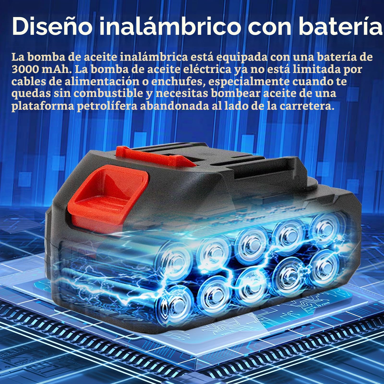 Bomba Extractora de Aceite, Eléctrica Bomba de Transferencia de Diesel con 3000mAH Batería de Litio, Bomba Extractora de Fluido Diesel Eléctrica para Diesel, Keroseno