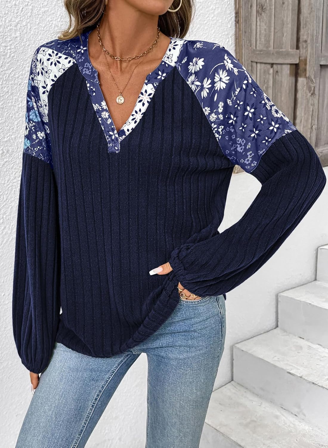 Acelitt Sweaters for Women V Neck Casual Knit Long Sleeve Tops Lightweight Pullover Clothes Fall Fashion Outfits 2025 - Image 4