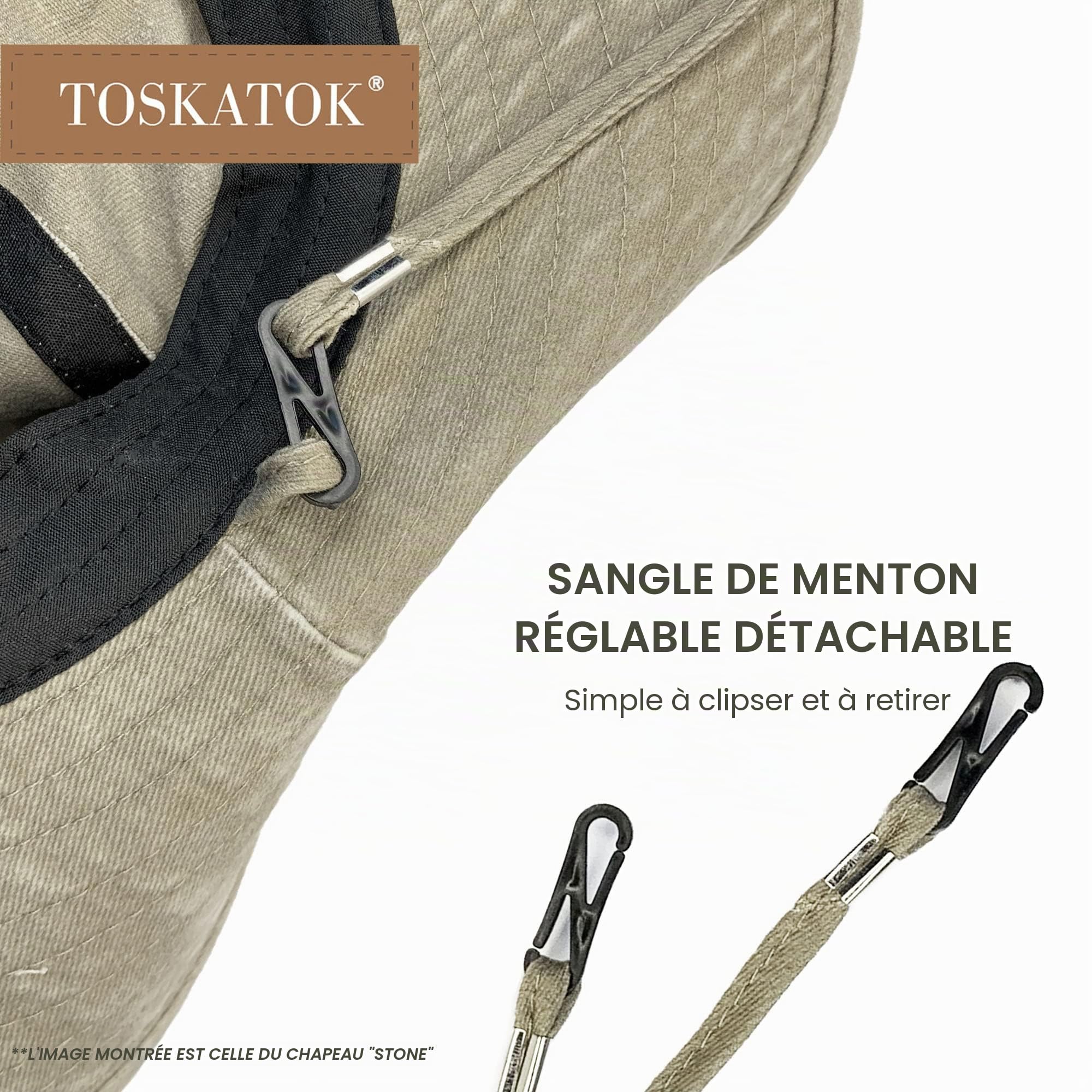 TOSKATOK Bob Safari Style Enfants UPF 50+ Anti UV Coton Protection Solaire Bords Larges Taille Unique