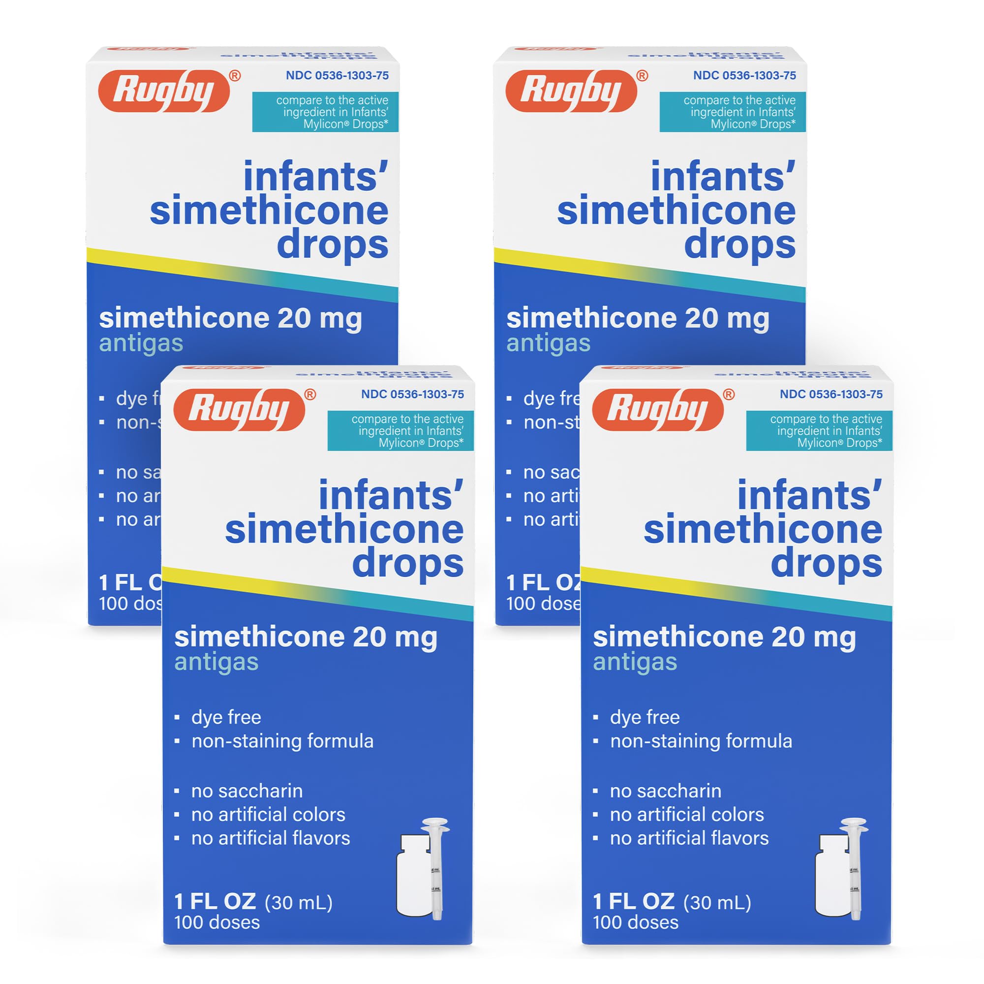Rugby Dye-Free Infants' Gas Drops four-pack
