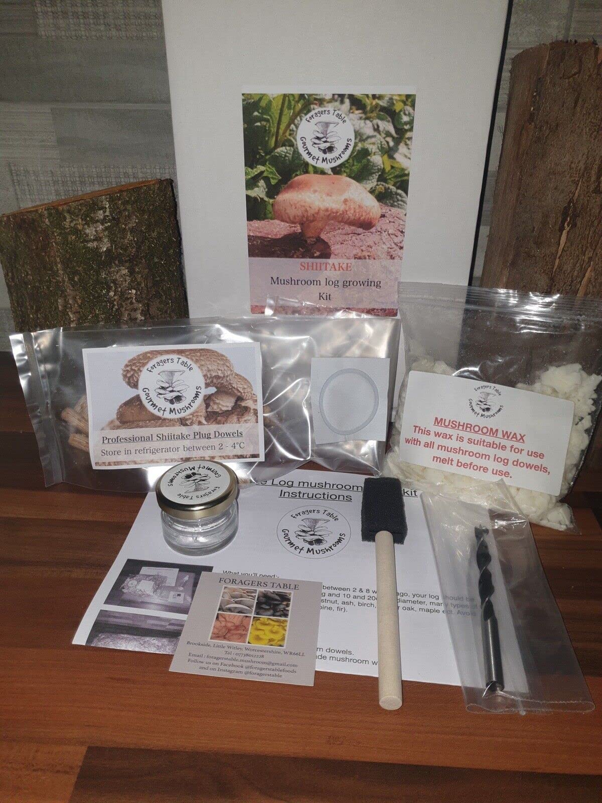 Mushroom Grow Kit Shiitake Log Dowel Kit - for Logs Gift Set (Lentinula edodes) Easy to use, Long Lasting and Ideal Gift for Your Garden, Foragers Table