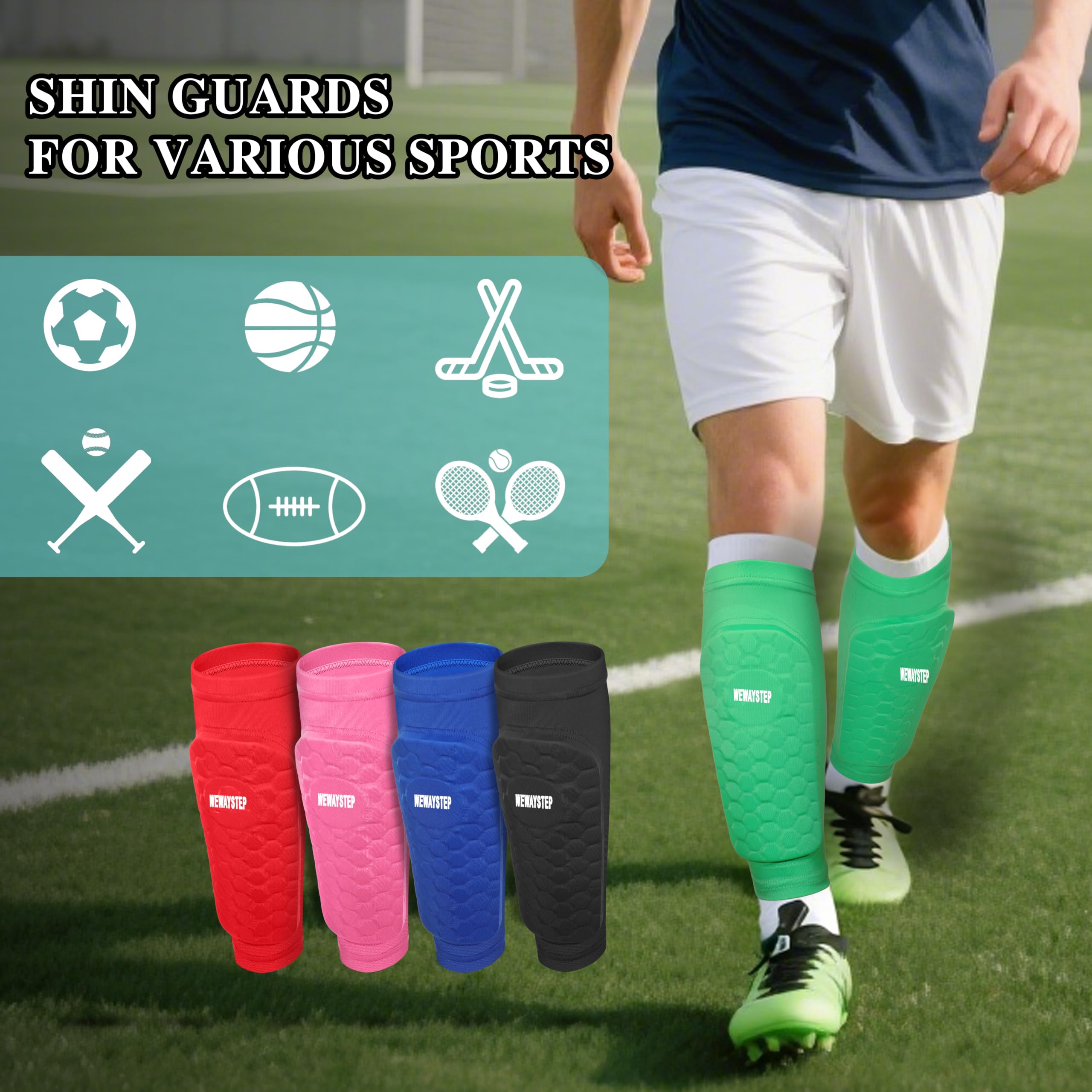 Ginocchiere da calcio per bambini, ragazzi e adulti, ginocchiera parastinchi con nido d'ape, leggera, parastinchi per calcio, baseball, boxe, MTB