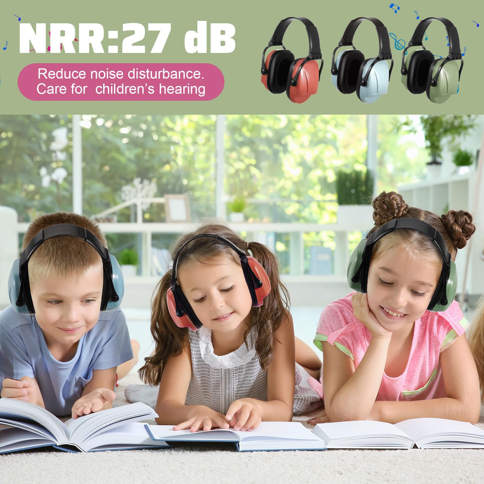 Amylove 12 Stücke Kinder Ohrenschutz Geräuschunterdrückung Kopfhörer Ohrenschützer Bulk 30db Sensorische Kopfhörer (Pastell-Stil)