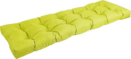Blazing Needles Cojín de banco para interiores y exteriores, 60 pulgadas de ancho, lima