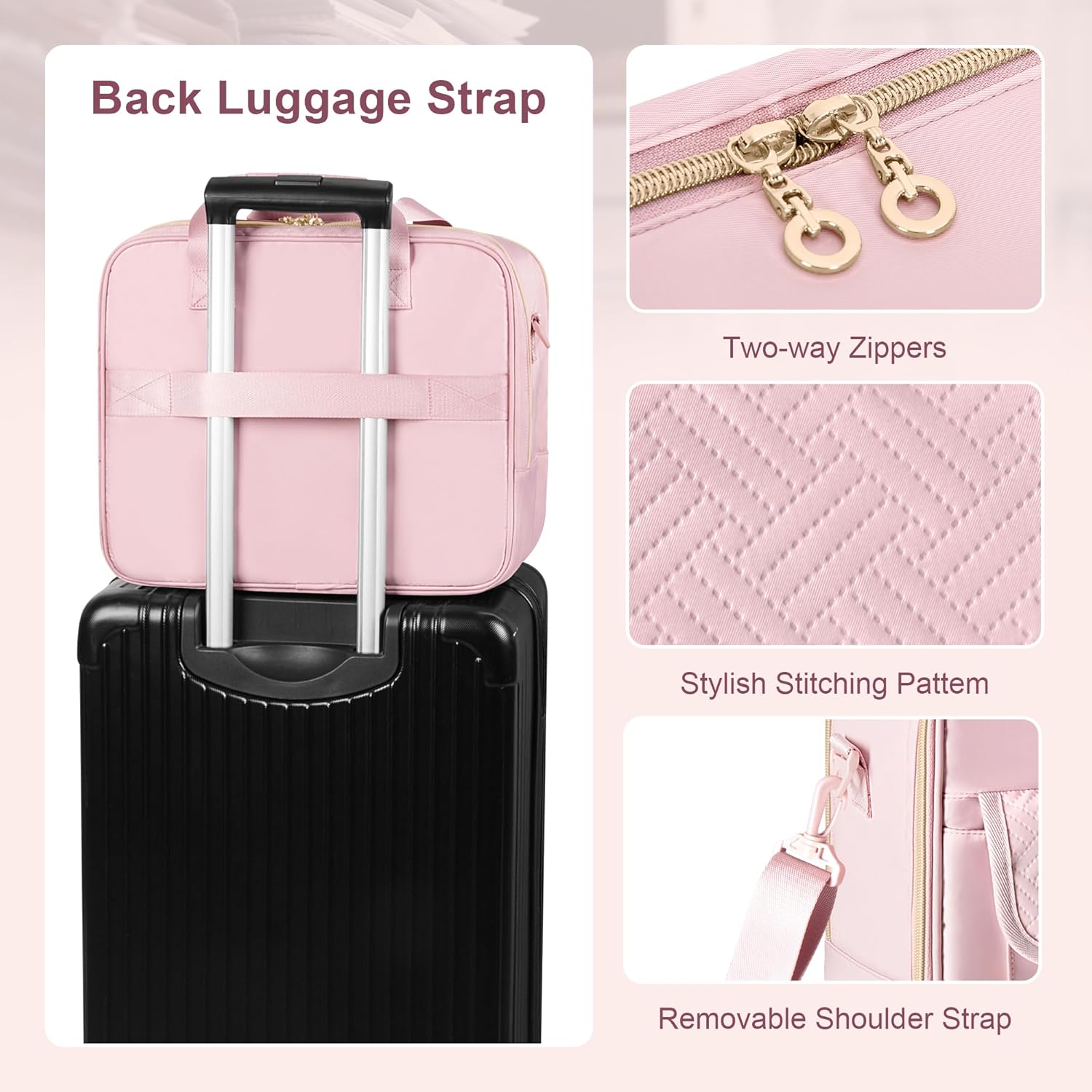 Teacher Bag with Accordion File Organizer, 15.6 Inch Laptop Briefcase for Women, Teacher, Tutor, Nurse and Processionals, Pink - Image 6