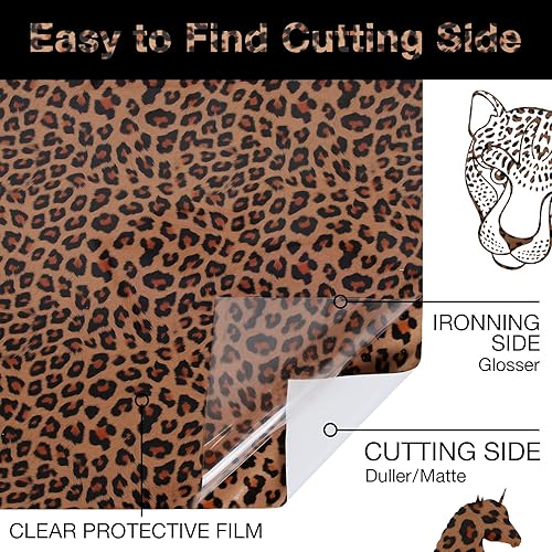 Miniatura 3 de TORC Leopard HTV - Rollo de vinilo de transferencia de calor de 12 pulgadas x 20 pies, vinilo para planchar para camisetas, manualidades a granel