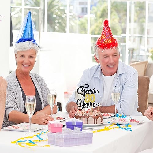 Miniatura 7 de 1 pieza de decoración para tartas con texto en inglés "Cheers to 80 Years Cheers to 80 Years Cheers to 80" Fabulous Cake Decor for Happy 80th